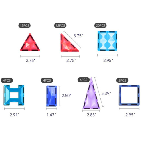 Set multicolor de construcție magnetic, 60 buc. CT1210