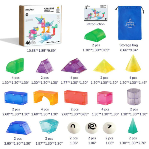 Set de construcție magnetic, 46 elem. MD1407