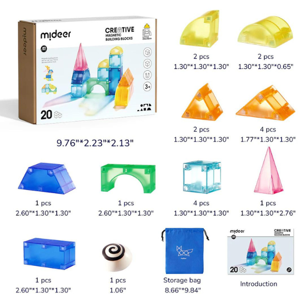 Set de construcție magnetic, 20 elem. MD1420