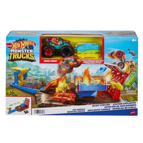 Hot Wheels Игровой набор «Приключения на станции» серии «Monster Trucks» HFB12