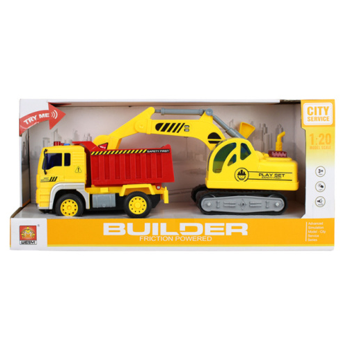 WY Самосвал инерционный 1:20 + Экскаватор 1:18 WY570C, 36220