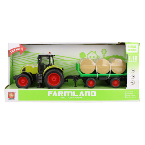 WY Трактор инерционный 1:16 "Trailered Farm Tractor" (свет, звук), 36240