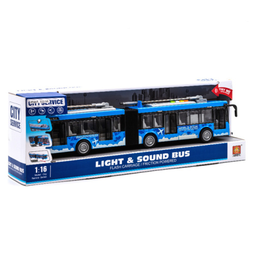 WY Троллейбус инерц. "Double Articulated Trolleybus" синий (свет,звук), 49465