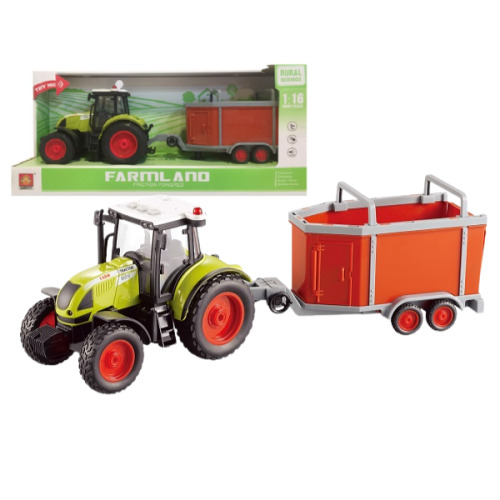 1:16 Инерционный трактор «Trailered Farm Tractor» (свет / звук) 96698