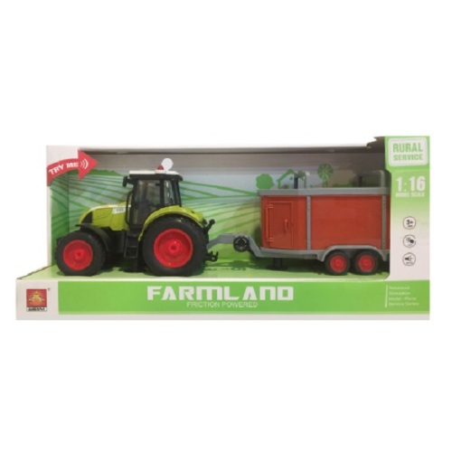 1:16 Инерционный трактор «Trailered Farm Tractor» (свет / звук) 96698
