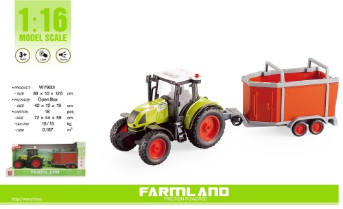 1:16 Инерционный трактор «Trailered Farm Tractor» (свет / звук) 96698