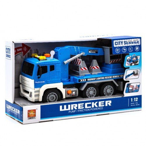 WY Машина инерц. 1:12 "Friction Truck" синяя (свет,звук) 49466
