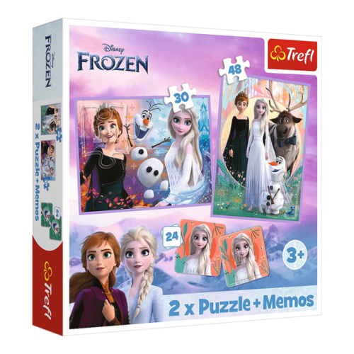 TF Пазлы - "2in1+memos" - Princesses in their land / Disney Frozen 2, 58430