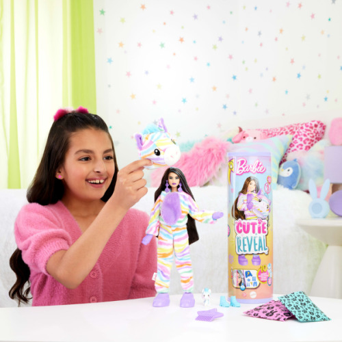 Кукла Barbie Cutie Reveal “Барби в плюшевом костюме единорога” HRK39