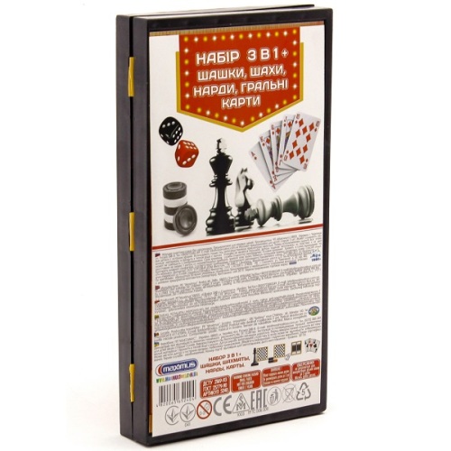 Настольная игра 4 в 1 «Шахматы, шашки, нарды, карты» MX5240