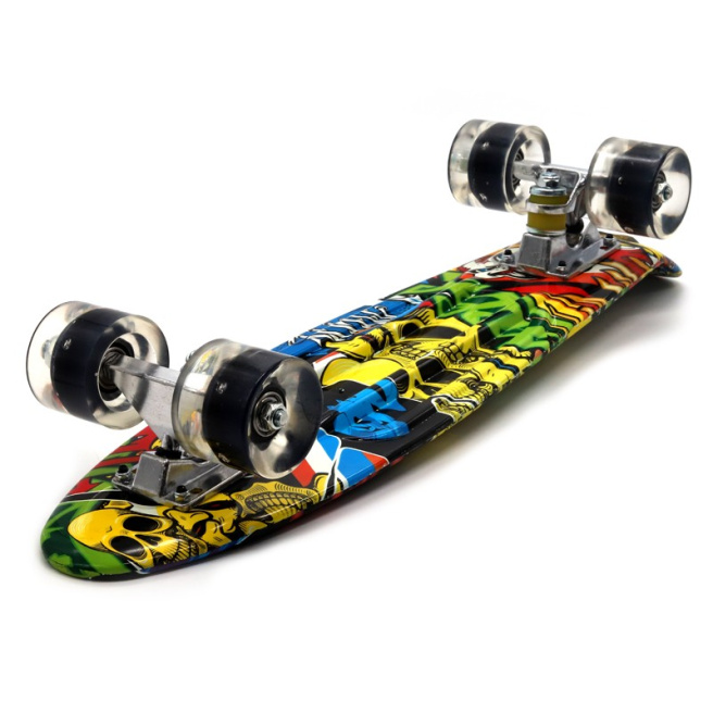 Penny board cu lumina YB-104 Graffiti craniu 136695