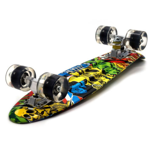 Penny board cu lumina YB-104 Graffiti craniu 136695