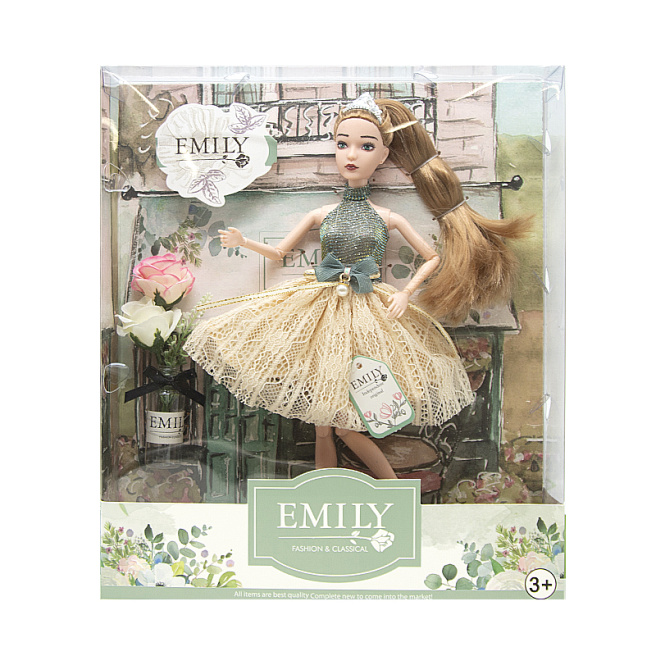 Papusa Emily 30 cm, cu vaza, cod 672009