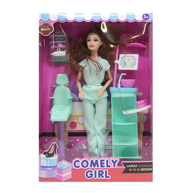 Păpușă doctor dentist, turcoaz, cod 712079