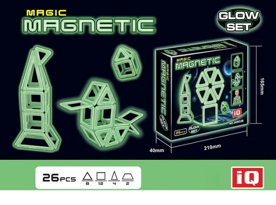 Constructor magnetic fluorescent (26 piese) 39777