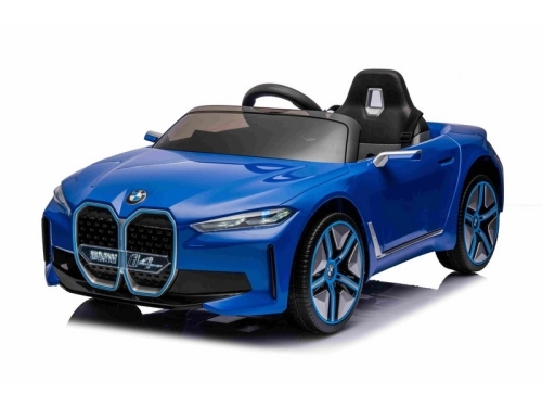 Электромобиль BMW i4 Premier, 12 В, колеса из резины EVA, сиденье из эко-кожи, синий JE1009/3