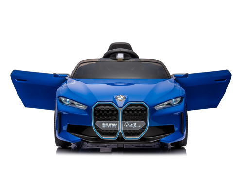 Электромобиль BMW i4 Premier, 12 В, колеса из резины EVA, сиденье из эко-кожи, синий JE1009/3