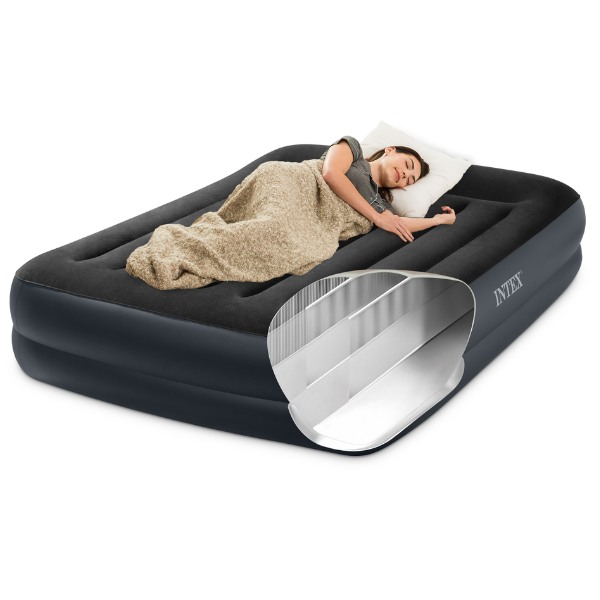 Надувной матрас “Velur Pillow” с подголовником, встр. нас. 220В, до 272кг 64124