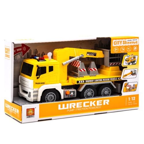 Mașină cu inerție 1:12 "Friction Truck" galbenă (lumini, sunete) 49490