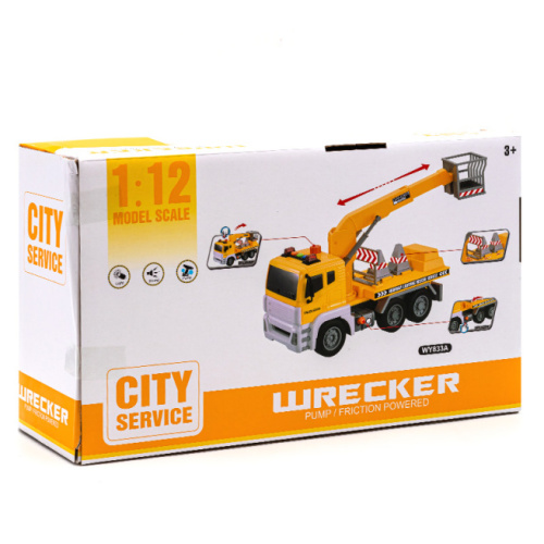 Mașină cu inerție 1:12 "Friction Truck" galbenă (lumini, sunete) 49490