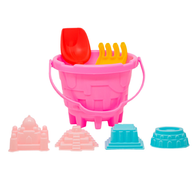 Set p/u nisip: galeata + forme (7el.), roz 592089