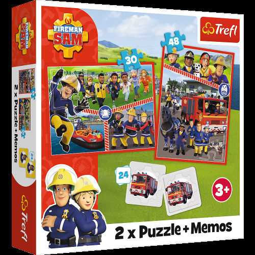 Пазл Fireman Sams squad, "2in1 + memos" 93334