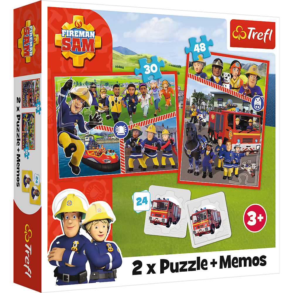 Пазл Fireman Sams squad, "2in1 + memos" 93334