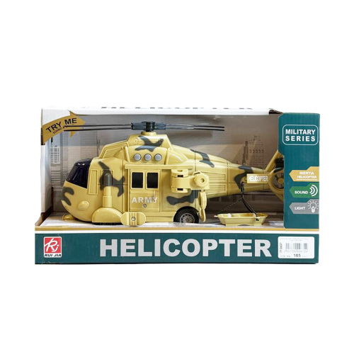 Вертолет инерционный "Military" 1:16, (свет, звук) RJ3373