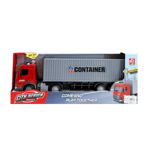 Инерционный контейнеровоз 1:18, (свет/звук),  RJ3363