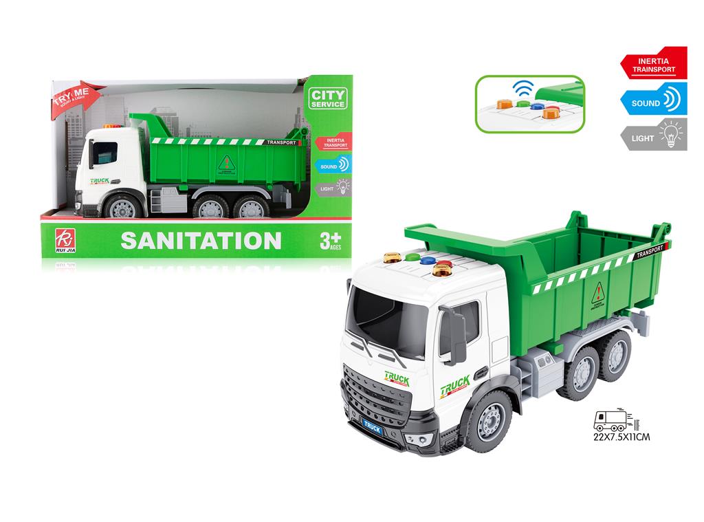 Masina cu inertie "Sanitation" 1:18 (lumini, sunet) RJ003D