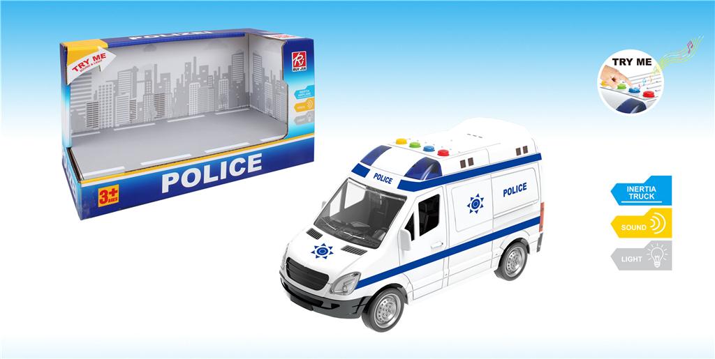 Masina de politie cu inertie 1:16, (lumina, sunet) RJ046