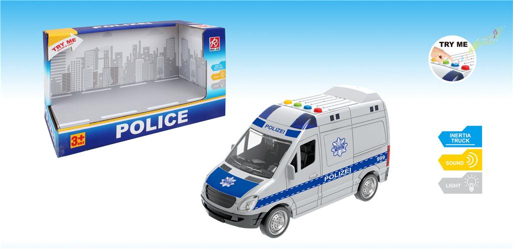 Masina de politie cu inertie 1:16, (lumina, sunet) RJ047