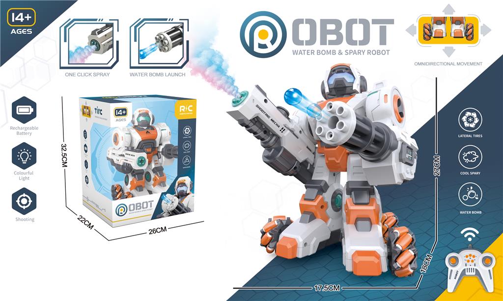Robot cu t/c, 9 functii, cu gloante de apa, acumulator USB 288A-4