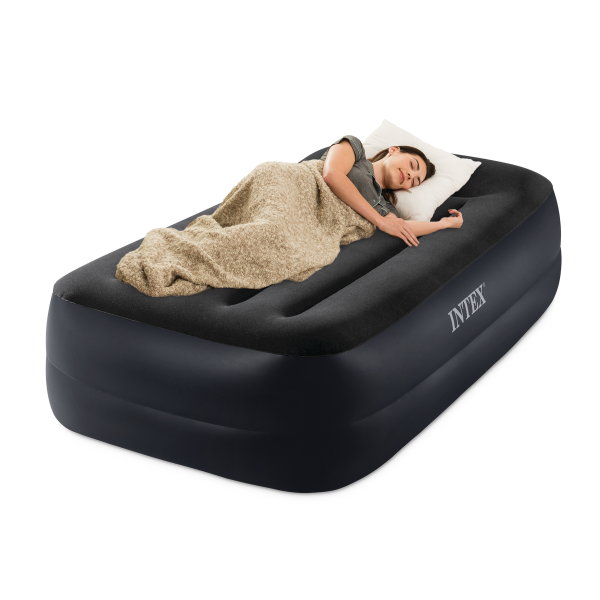 INTEX Надувной матрас “Velur Classic” 99x191x42 см с подголовником, встр.нас. 220В, до 136 кг 64122