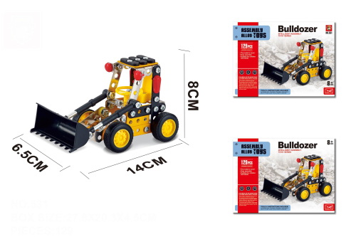 Конструктор метал. "Buldozer" 129 дет. 531