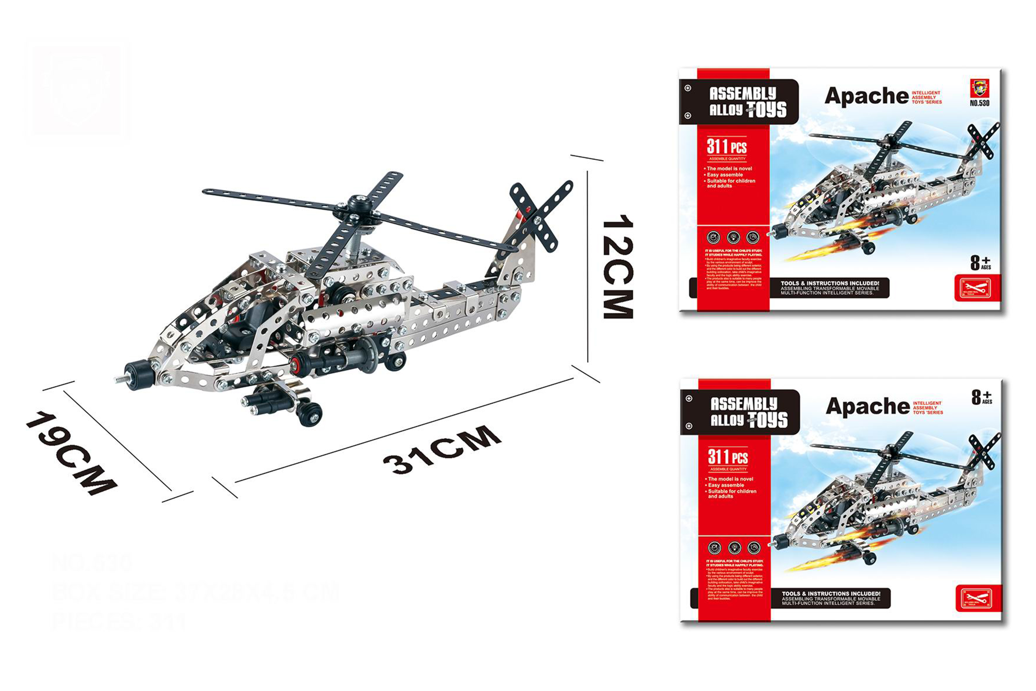 Конструктор метал. "Apache" 311 дет.  530