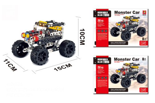 Конструктор метал. "Monster Car" 201 дет. 525