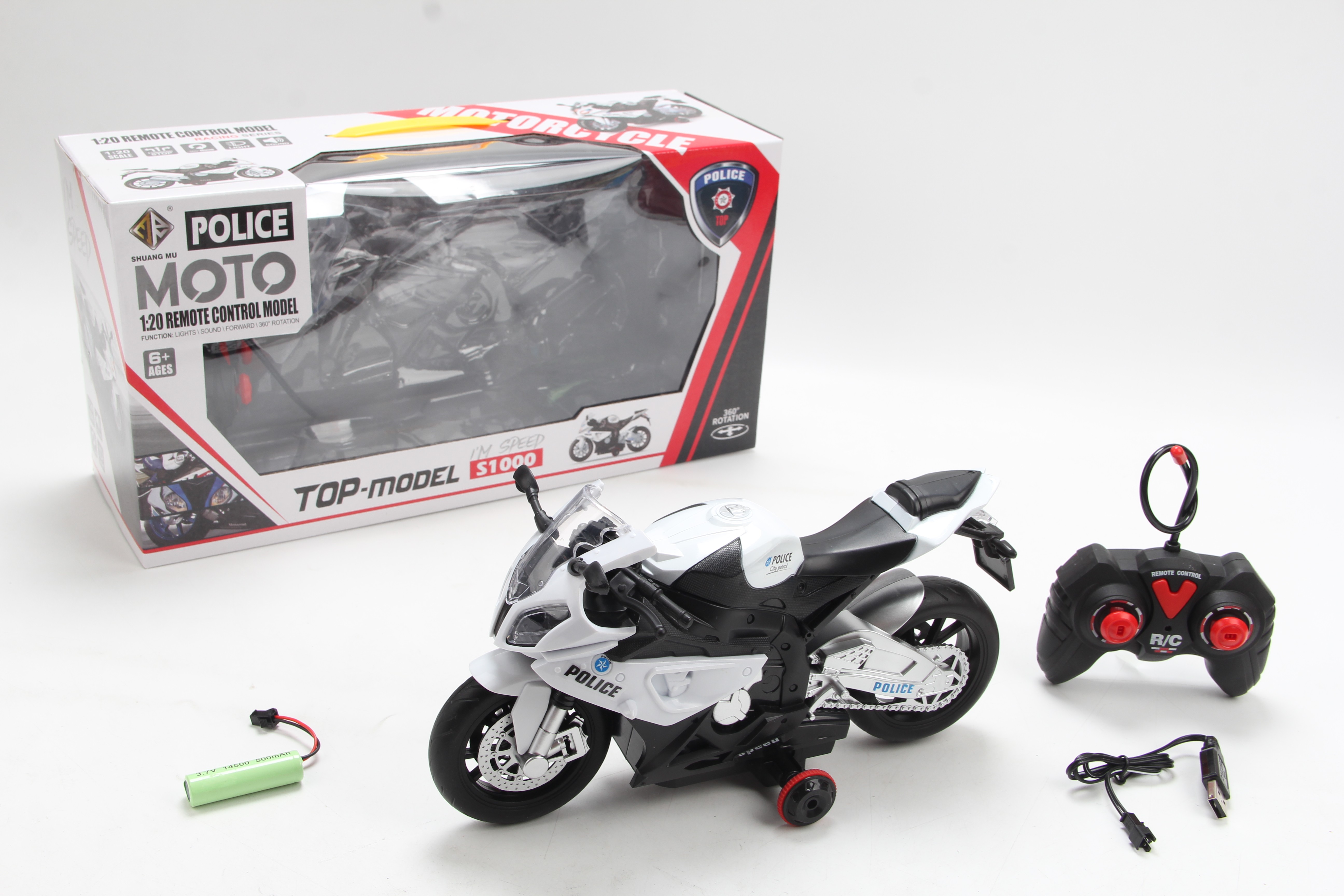 Motocicleta 1:20 cu t/c, acumulator, USB 565-R3