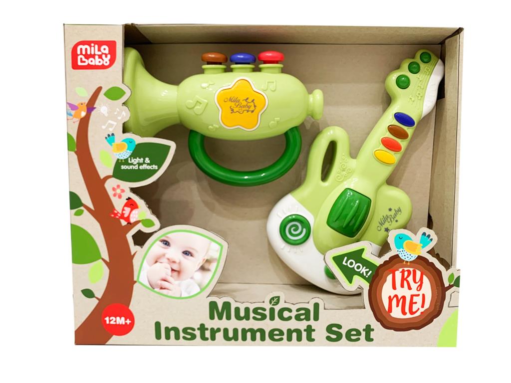 Set de instrumente trompetă+chitară cu lumină și sunet 49445