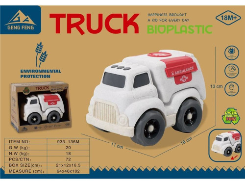 Машинка "Ambulance" биопластик 933-136M