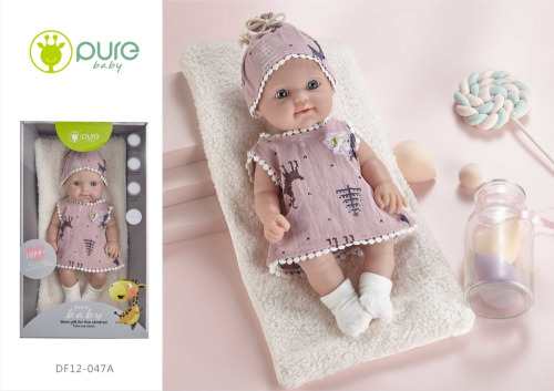 Кукла виниловая 30см "Pure Baby", розовая DF12-014A