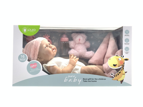 Кукла виниловая 40см "Pure Baby" с аксессуарами, и конвертом DF16-009G