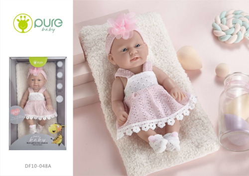 Кукла виниловая 25см "Pure Baby" в платье DF10-048A