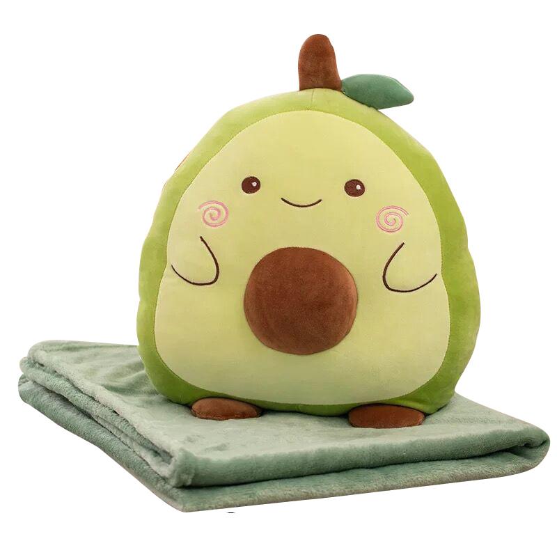 Pernă și pătură de pluș cu avocado BB056