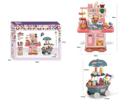 Игровой набор "Кухня" с тележкой для мороженого, свет/звук 3964