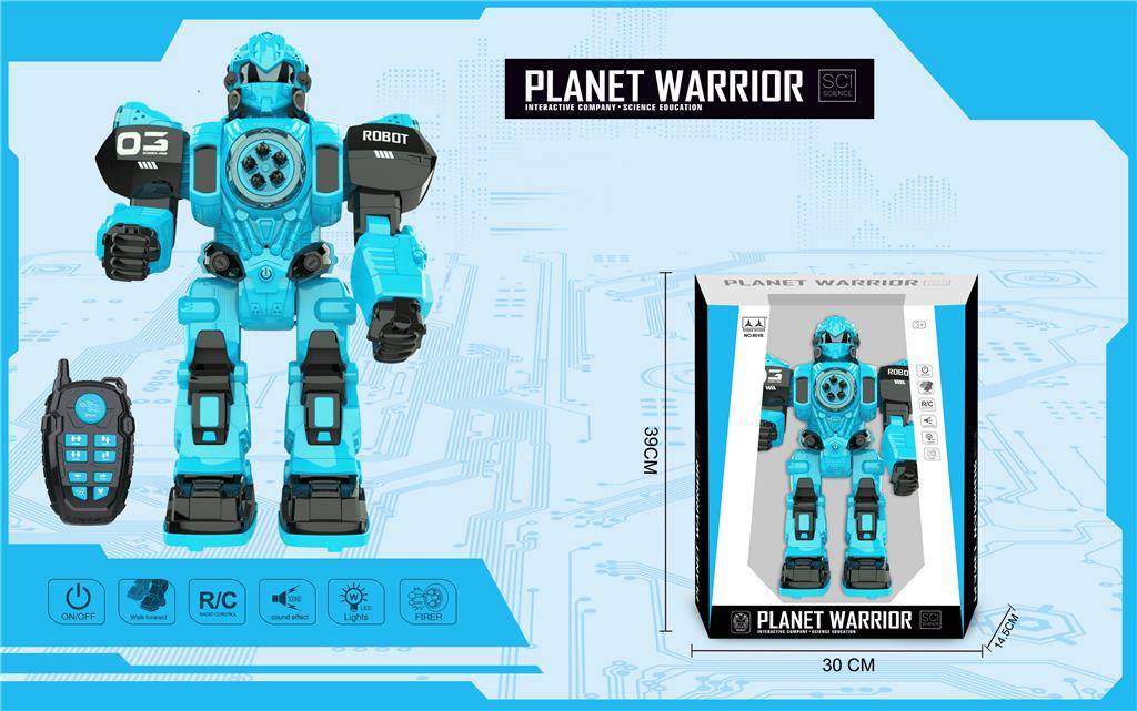 Robot radiocomandat „Planet Warrior” albastru  601B