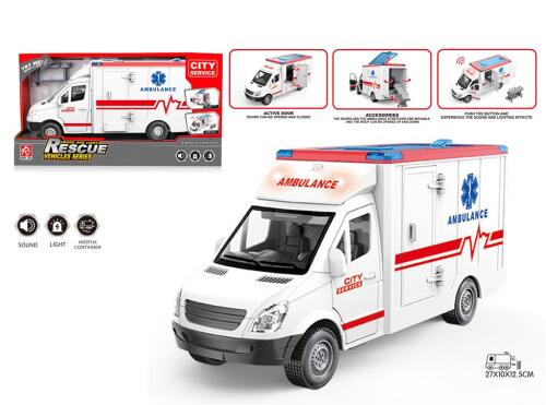 Машина инерционная 1:16 "Ambulance", свет/звук RJ5501A