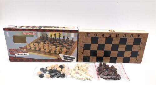 Набор наст. игр 3в1 (шашки/шахматы/нарды) 24см W783B