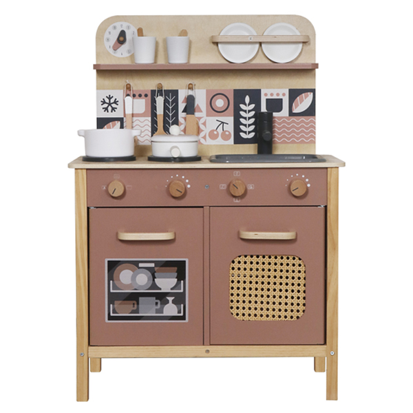 Bucatarie din lemn cu accesorii si functii 58*30*82 cm, maroW10C947