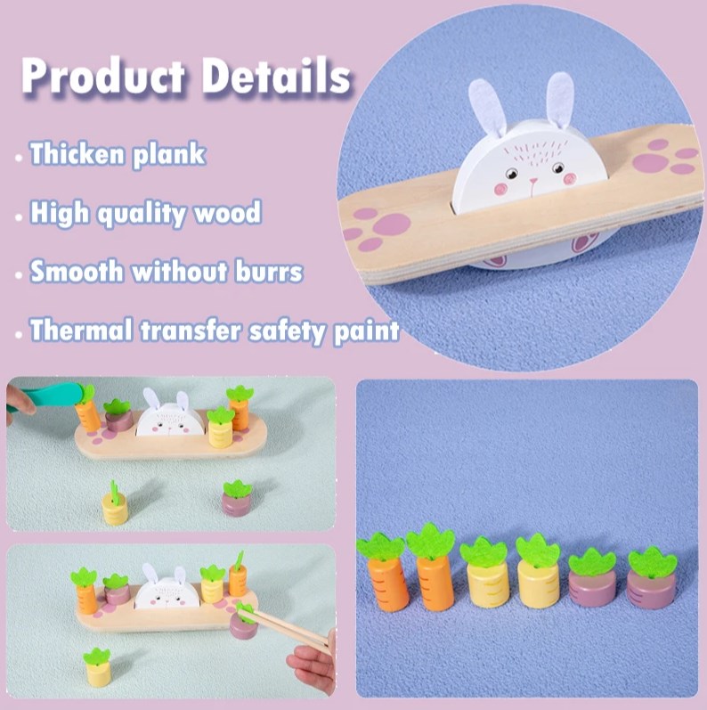 Деревянная игра балансир "Зайчик" S11F001